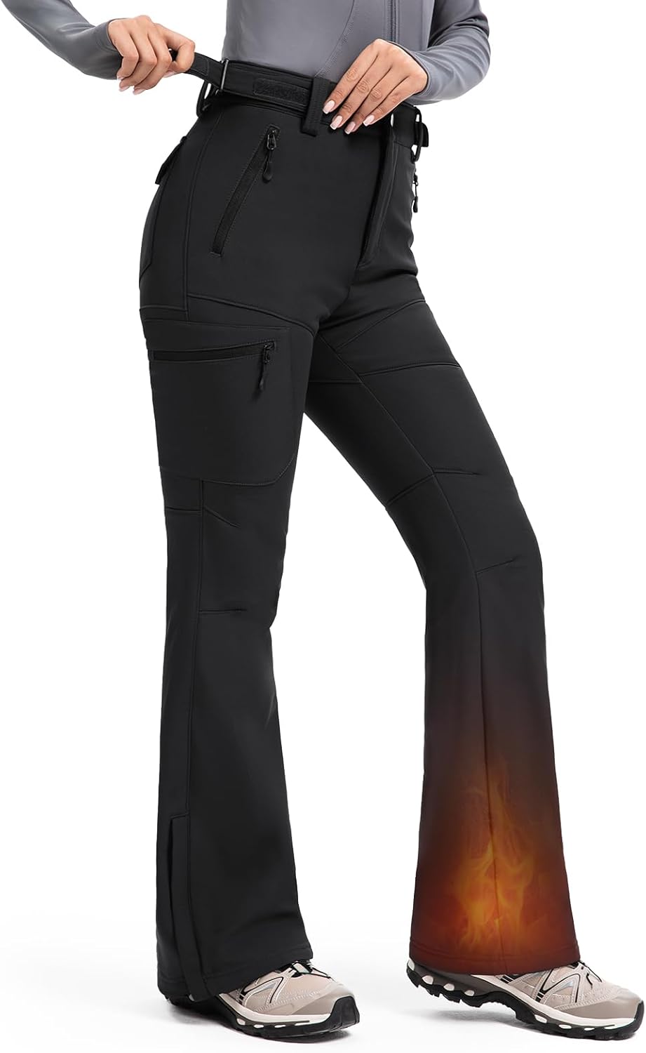 Women's-Snow-Ski-Pants Water-Resistant Fleece Lined Winter Hiking Snowboard Thermal Insulated 5 Pockets