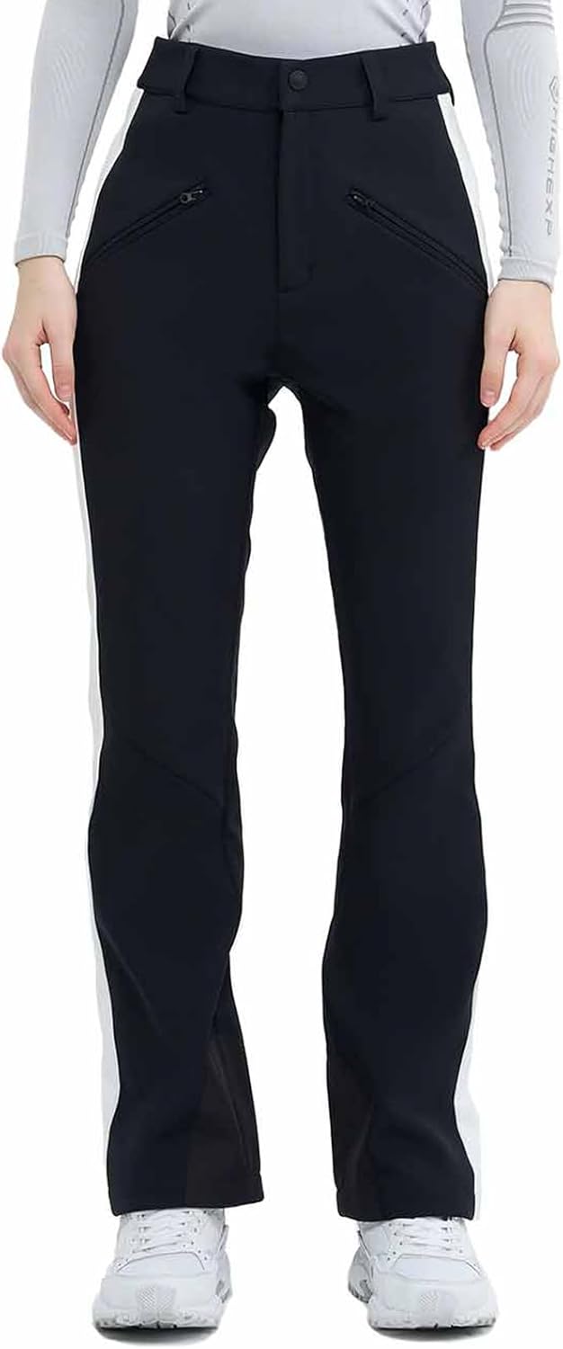 Ski Pants for Women Snow Fleece Lined Snowboard Soft Shell Slim Fit Fitted Waterproof Windproof Warm