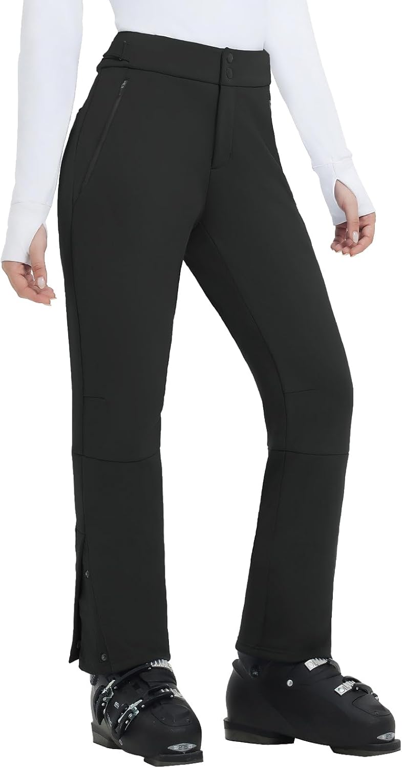 Snow Pants Womens Fleece Lined Water Resistant Insulated Softshell Winter Ski Pants with Pockets Snowboarding Hiking