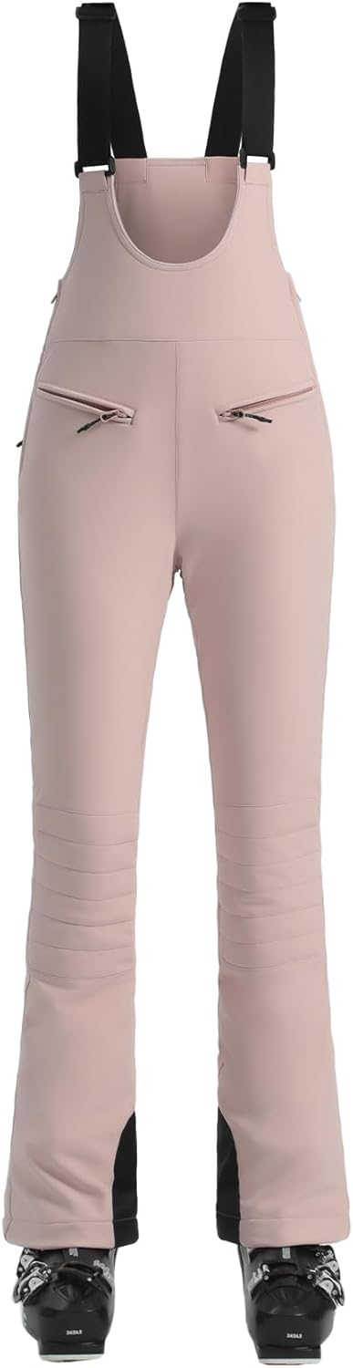 Women Ski Bib Pants Snow Overalls Snowboard Waterproof Windproof Insulated Slim Winter Warm High elasticity