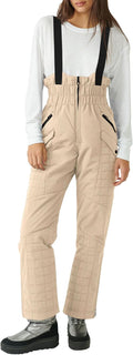 Women's Snow Pants Insulated Waterproof Winter Ski Bibs Overalls Snow Bibs S-2XL
