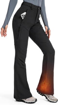 Womens-Snow-Ski-Pants Water-Resistant Fleece Lined Warm Winter Hiking Thermal with 4 Zipper Pockets