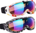 Ski Goggles, Pack of 2, Snowboard Goggles for Kids, Boys & Girls, Youth, Men