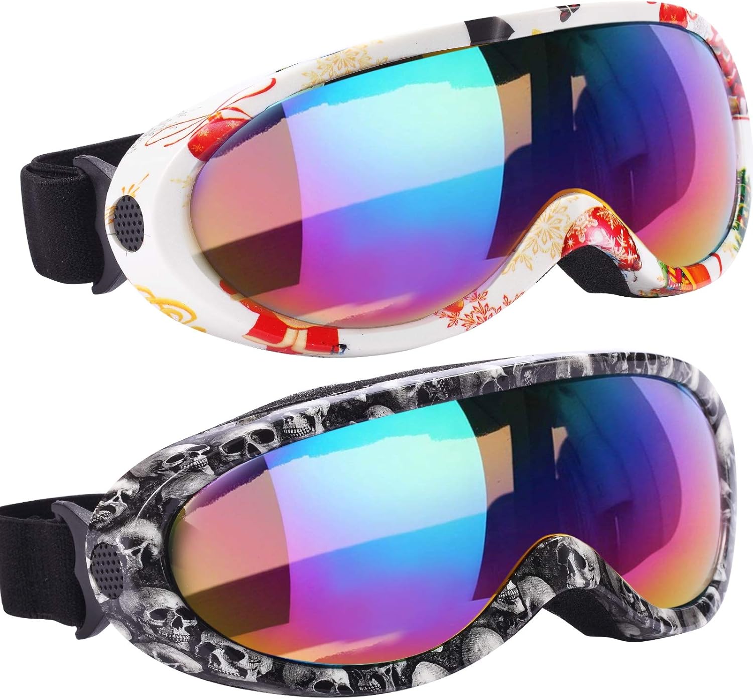 Ski Goggles, Pack of 2, Snowboard Goggles for Kids, Boys & Girls, Youth, Men