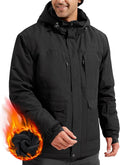 Men's Waterproof Ski Jacket Fleece Lined Warm Winter Snow Coat with Hood Fully Taped Seams