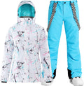 Women's Ski Jackets and Pants Snowboarding Snowsuit Coat Warm Hooded Waterproof Windproof Insulated