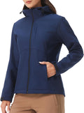 Women Soft shell Jacket Fleece Lined Warm Jacket Windbreaker Light Hooded Windproof Coat for Outdoor Hiking