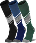 2/3 Pack Merino Wool Ski Socks for Snowboarding, Full Cushioned Winter Thermal Knee-high Warm Socks for Men and Women