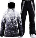 Women's Ski Jackets and Pants Snowboarding Snowsuit Coat Warm Hooded Waterproof Windproof Insulated