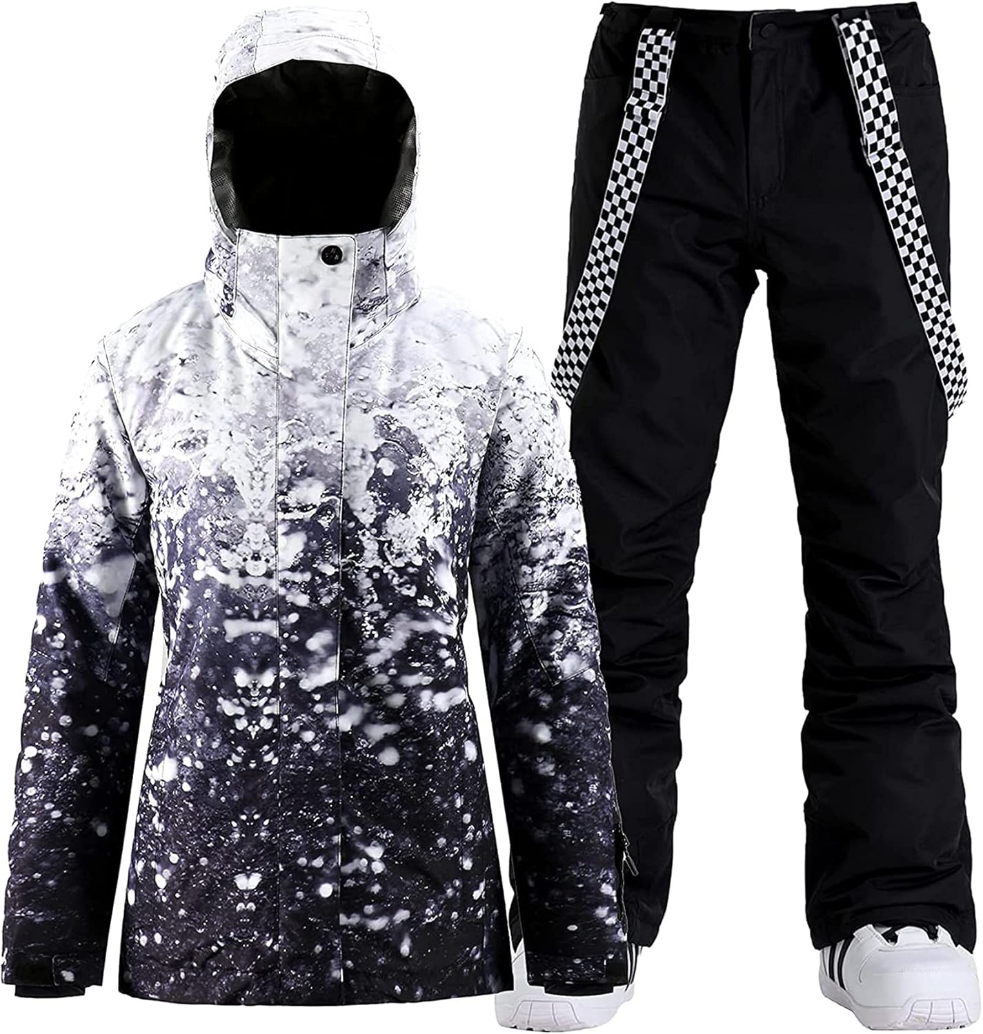 Women's Ski Jackets and Pants Snowboarding Snowsuit Coat Warm Hooded Waterproof Windproof Insulated