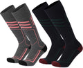 2 Pairs Merino Wool Ski Socks for Men Women, Thick Winter Warm Skiing Socks for Skiing,Hiking,Cysing